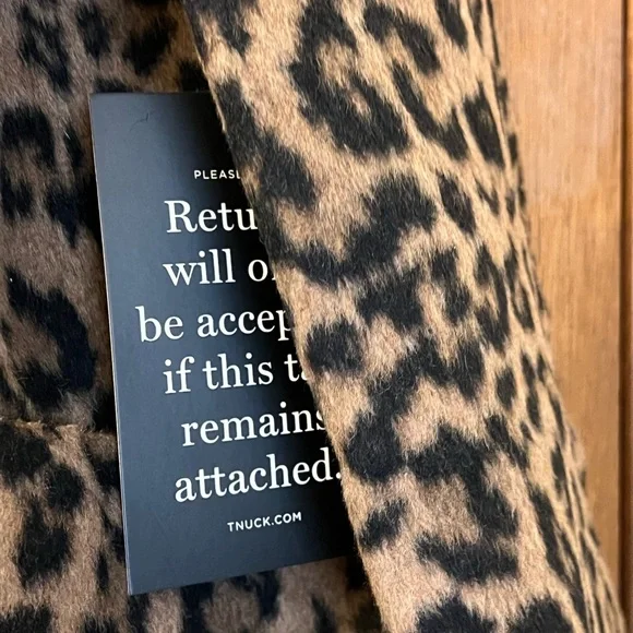 Tuckernuck Coat Leopard Brushed Wool Harley Peacoat Overcoat Sz L - Picture 15 of 15